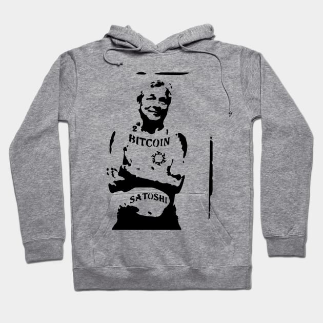 Jamie Dimon Bitcoin Stencil Hoodie by Tulcoolchanel